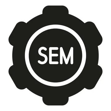 Search engine marketing sem gear icon representing digital promotion Stock Illustration