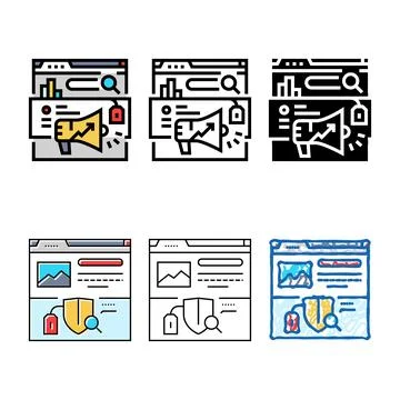 Search engine marketing sem mix seo color icon vector Stock Illustration
