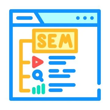 Search engine marketing sem seo color icon vector illustration Stockillustratie