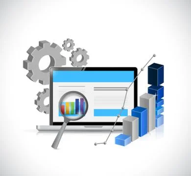 Search engine optimization analysis illustration Stock-Illustration