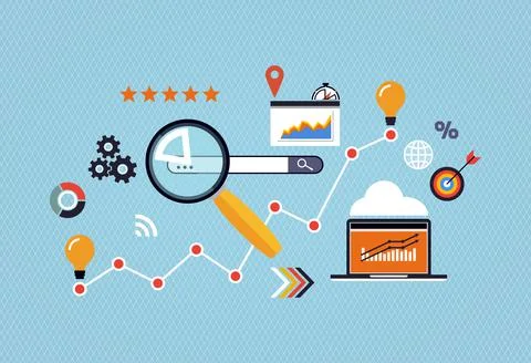 Search Engine Optimization - Analytics - Target Public Stock Illustration