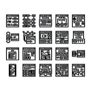 Search engine optimization and web development icons set イラスト素材