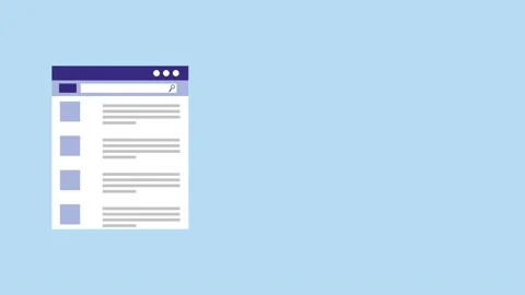 Search engine optimization and website checklist animation on blue background 動画素材 334538904