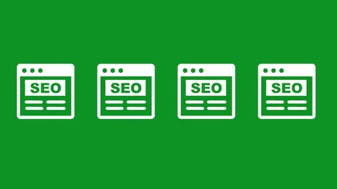 Search engine optimization animation with scaling and appearing website ico.. Video stock 346499113