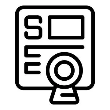 Search engine optimization award with webcam icon for top ranking website Illustration