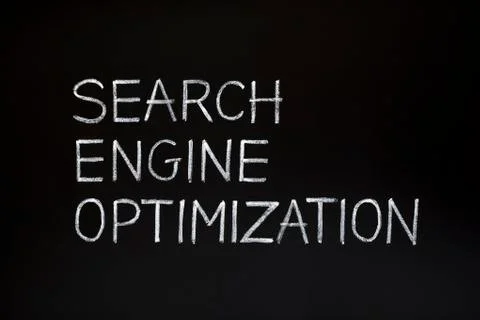 Search engine optimization on blackboard Stock Photos