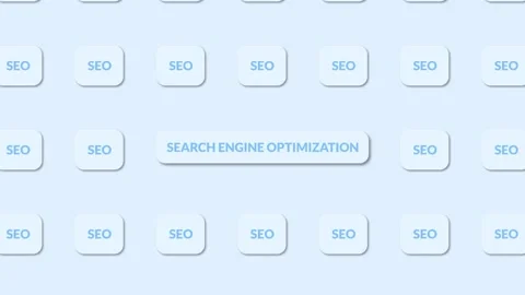 Search engine optimization on a blueish background. SEO Stock Footage 266822012