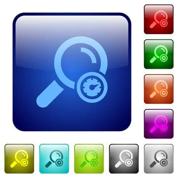 Search engine optimization color square buttons 스톡 일러스트