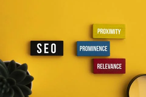 Search Engine Optimization concept. Blocks with words SEO, keyword, rank, i.. Stock Photos
