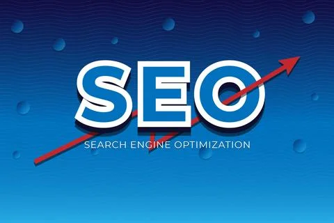 Search engine optimization concept with space background. Stock Illustration