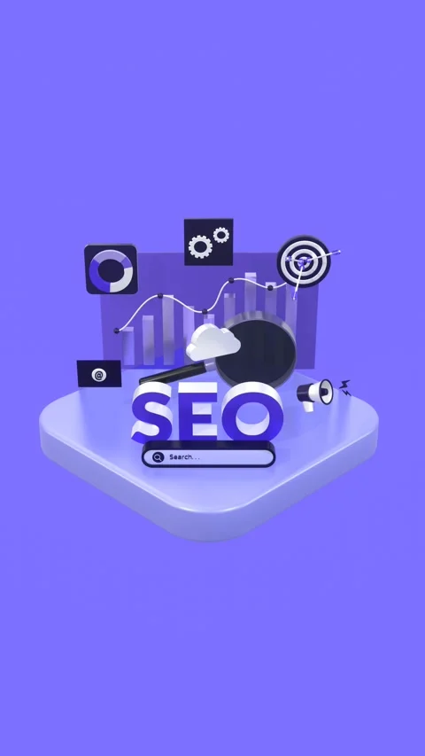 Search Engine Optimization Concepts Animation In Vertical Video Format. Stock Footage 310865676