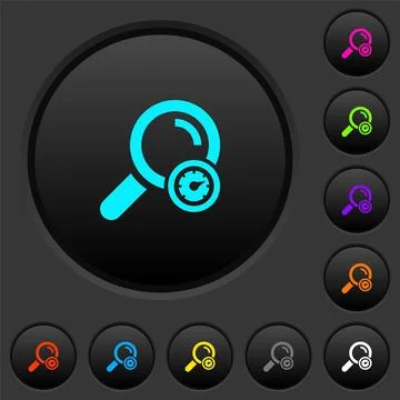 Search engine optimization dark push buttons with color icons Illustrazione stock