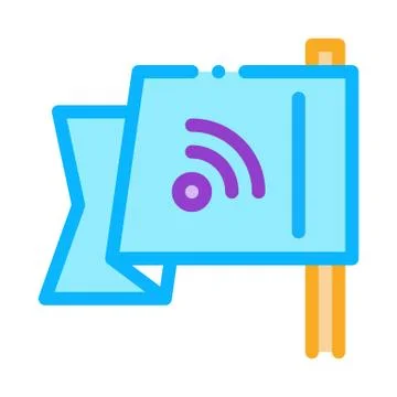 Search engine optimization destination flag icon vector outline illustration イラスト素材