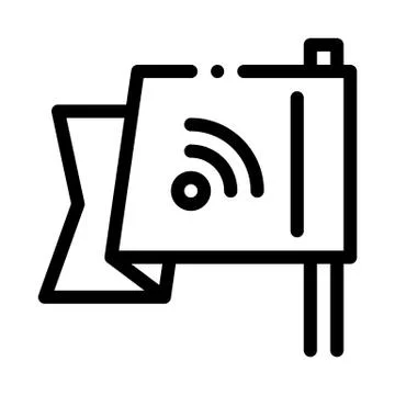 Search engine optimization destination flag icon vector outline illustration イラスト素材
