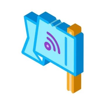 Search engine optimization destination flag isometric icon vector illustration Stock Illustration