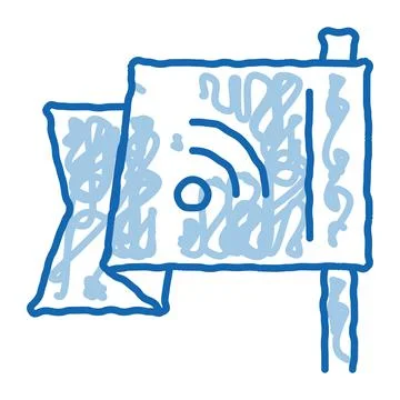 Search engine optimization destination flag doodle icon hand drawn illustrati Stockillustratie