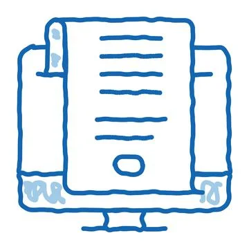 Search engine optimization document doodle icon hand drawn illustration Stock Illustration