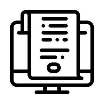 Search engine optimization document icon vector outline illustration Stock Illustration