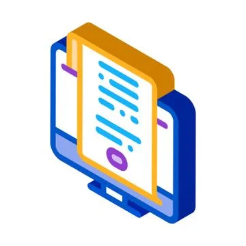 Search engine optimization document isometric icon vector illustration Illustrazione stock