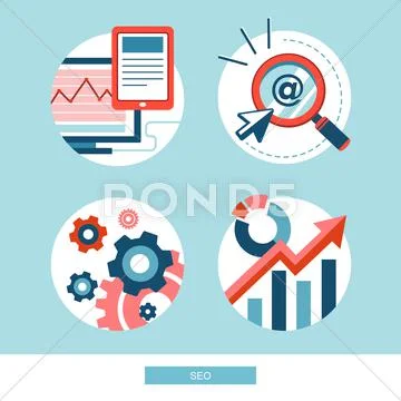 Search engine optimization flat design concept Stock Illustration