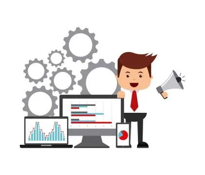 Search engine optimization flat icons Illustrazione stock