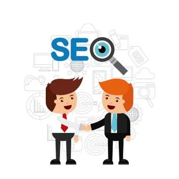 Search engine optimization flat icons Stockillustratie