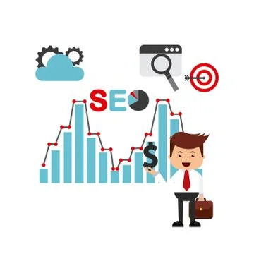 Search engine optimization flat icons Stockillustratie