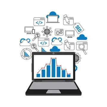 Search engine optimization flat icons Illustrazione stock