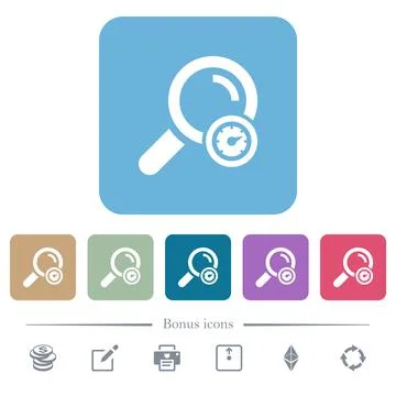 Search engine optimization flat icons on color rounded square backgrounds Illustrazione stock