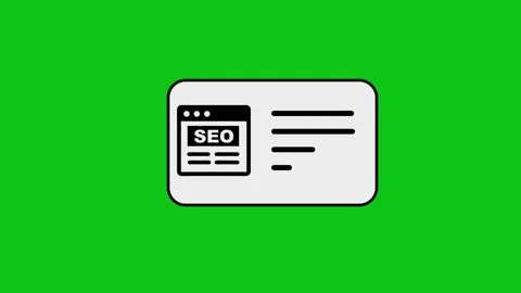 Search engine optimization icon appearing on digital card over green screen.. Vídeos de archivo 346496621