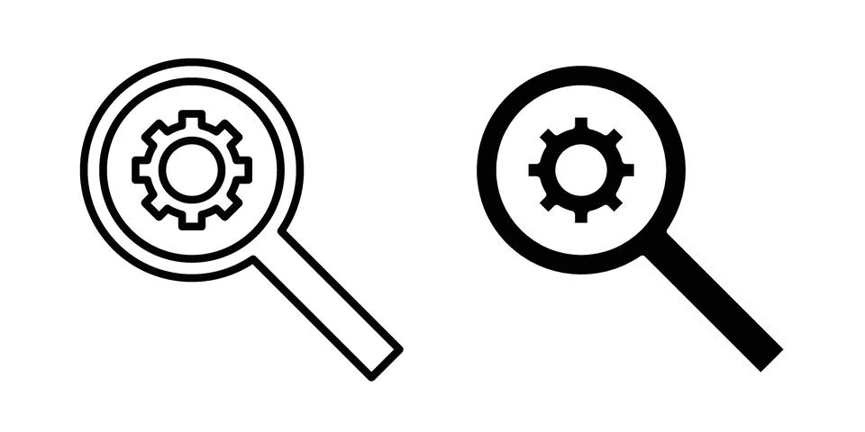 Search engine optimization icon. Line Drawings and Silhouettes icons Stockillustratie
