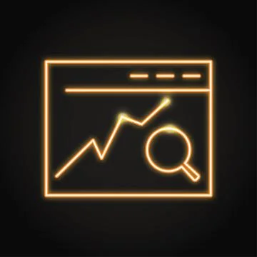 Search engine optimization icon in neon line style Stock Illustration