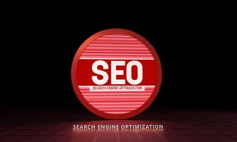 Search Engine Optimization icon - SEO agency circle logo Stock Photos
