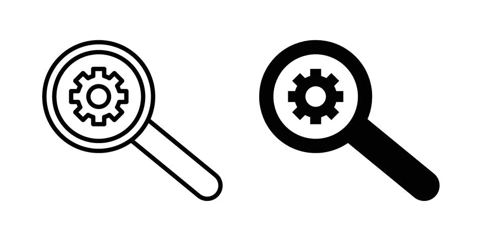 Search engine optimization icon vectors. Illustrations in black Stock Illustration