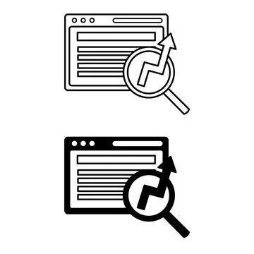 Search Engine Optimization icons. SEO. Black and White Vector Icons. Websit.. Stockillustratie