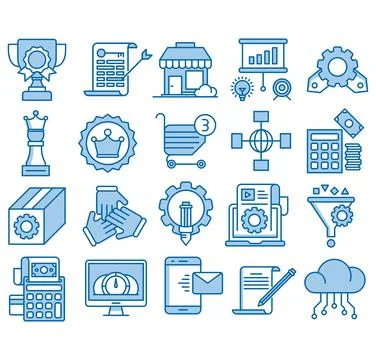Search Engine Optimization icons, Simple Mono Line Pictogram Pack Stock Illustration