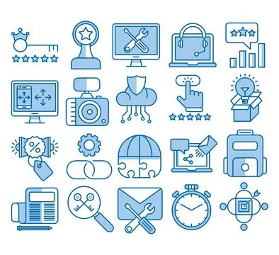 Search Engine Optimization icons, Simple Mono Line Pictogram Pack Stock Illustration