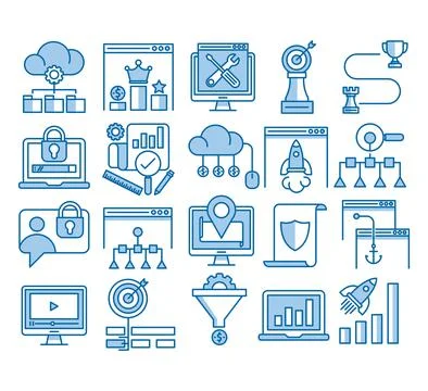 Search Engine Optimization icons, Simple Mono Line Pictogram Pack Stockillustratie