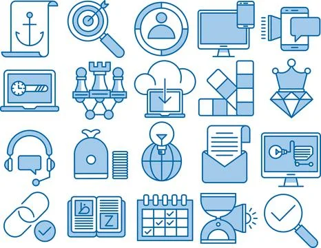 Search Engine Optimization icons, Simple Mono Line Pictogram Pack Stock Illustration