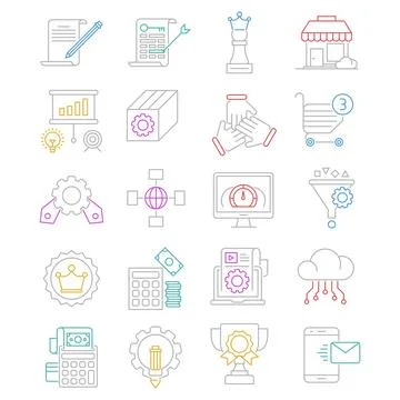 Search Engine Optimization icons, Simple Mono Line Pictogram Pack Illustrazione stock