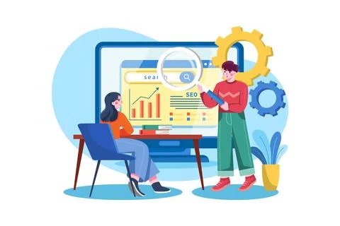 Search engine optimization illustration concept Stock Illustration