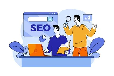 Search Engine Optimization Illustration concept on white background Stock Illustration