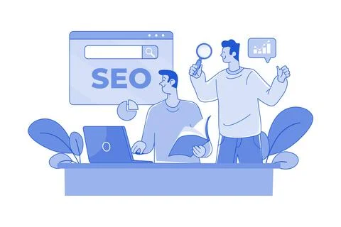 Search Engine Optimization Illustration concept on white background 스톡 일러스트