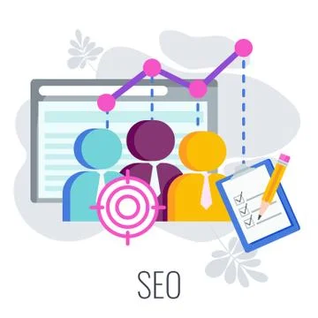 Search engine optimization Infographics Pictogram. SEO strategy. 스톡 일러스트
