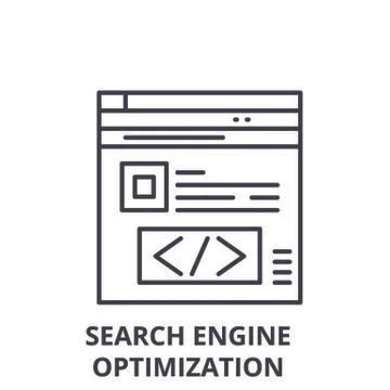 Search engine optimization line icon concept. Search engine optimization vector Illustrazione stock