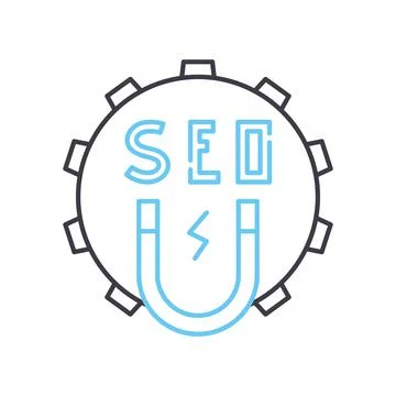 Search engine optimization line icon, outline symbol, vector illustration Illustrazione stock