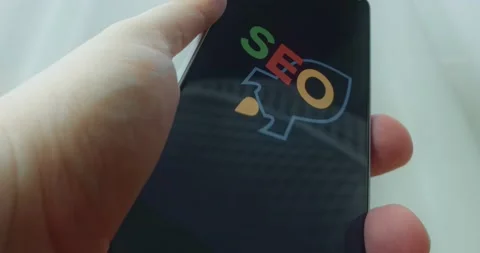 Search Engine Optimization logo, presentation Stock Footage 313441095