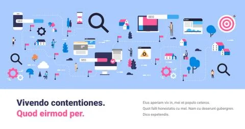 Search engine optimization map customer product moving website promotion seo イラスト素材