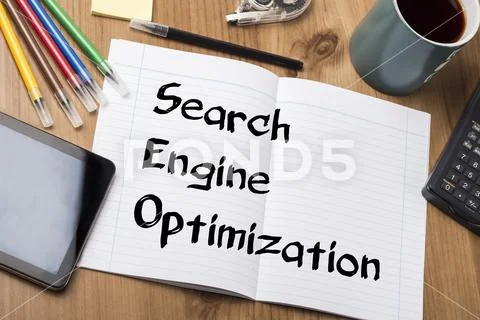 Search Engine Optimization - Note Pad With Text Stock Photos