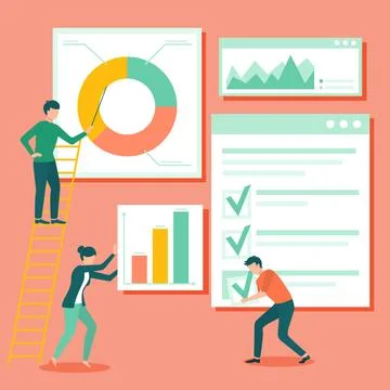 Search Engine Optimization online finance business growth web analytics chart Illustrazione stock